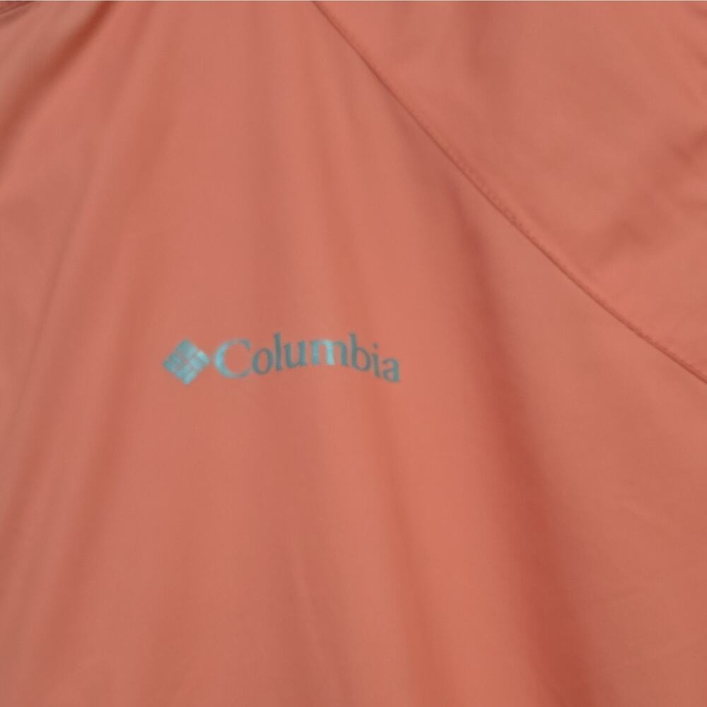 Columbia Women’s XXL Peach Hooded Full Zip Pockets Windbreaker Jacket - Picture 3 of 13